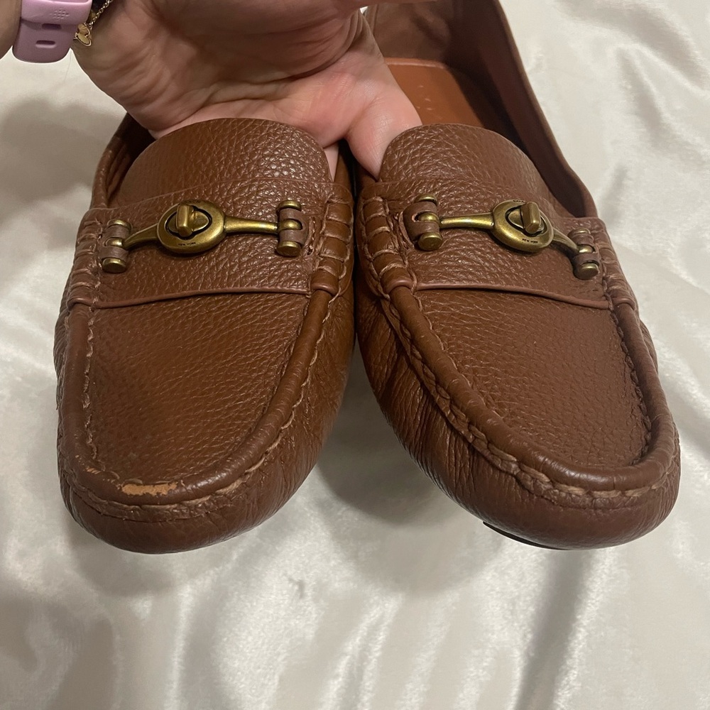 Coach Crosby Driver Turlock Flats Loafers in Tan Brown - Picture 11 of 12